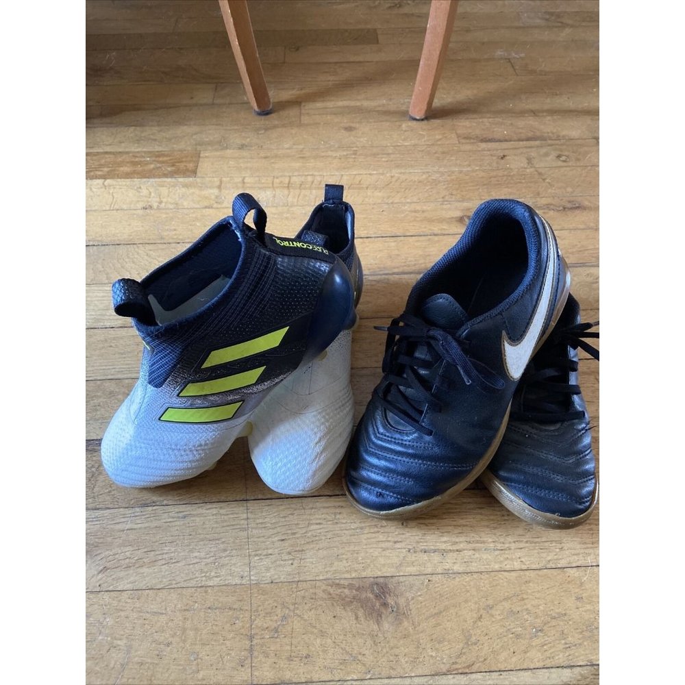 Boys Soccer Cleats Size 4.5 Nike Adidas  2pair Ind